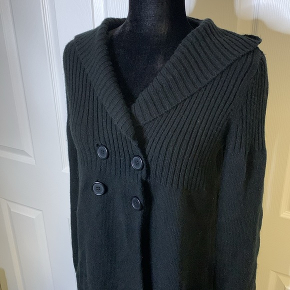 Canyon River Blue Long Big Buttons Hooded Cardigan - Picture 2 of 8